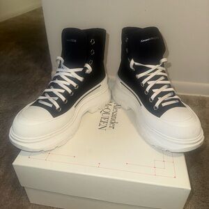 Alexander McQueen Black and White High-Top Sneakers